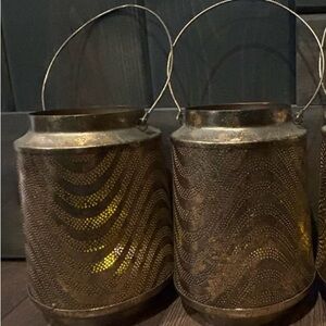 Decorative Gold Lanterns, set of 2